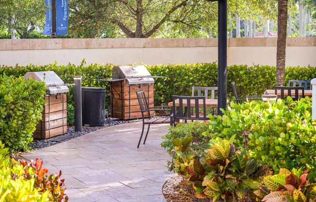 Private Courtyard with Grills and Seating
