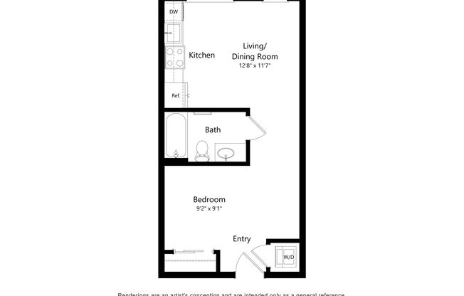 Studio, 1 bath, 457 sqft, $1,795, Unit 330