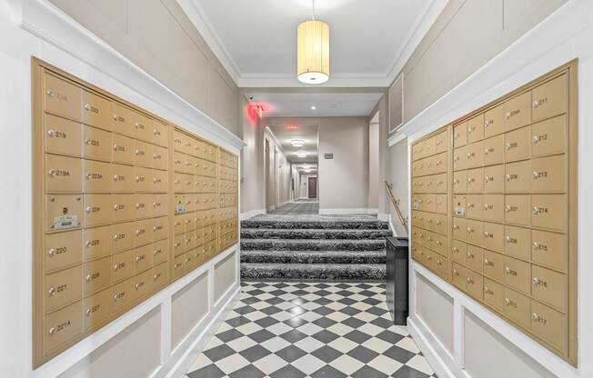 Mail area at Kew Gardens Apartments in Washington, DC 20007