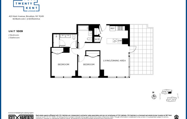 2 beds, 2 baths, $7,318, Unit 1009