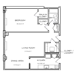 1 bed, 1 bath, 822 sqft, $2,081
