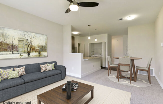 Living room at Chase Creek Apartment Homes, Huntsville, AL, 35811