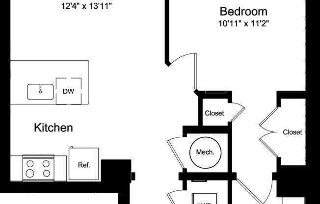 1 bed, 1 bath, 717 sqft, $2,682, Unit 401