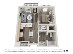 1 bed, 1 bath, 525 sqft, $1,545