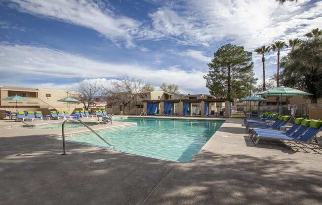 the swimming pool at our apartments in palm springs