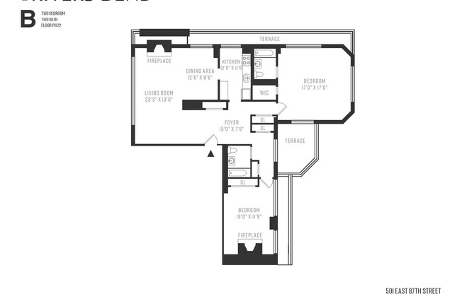 2 beds, 2 baths, $12,800, Unit PH22B