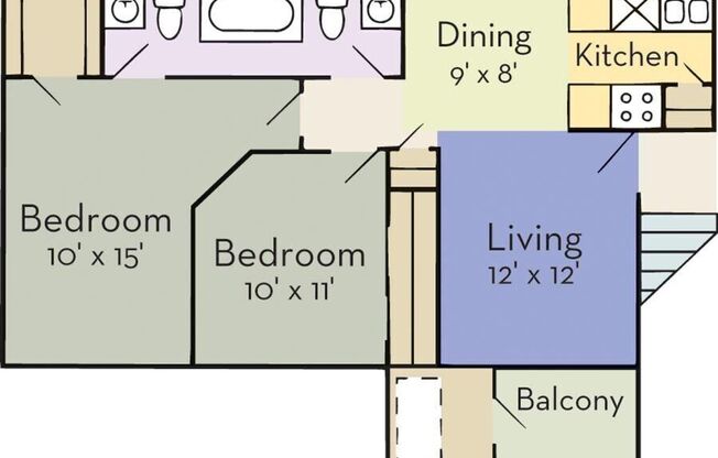 2 beds, 1.5 baths, 780 sqft, $1,318