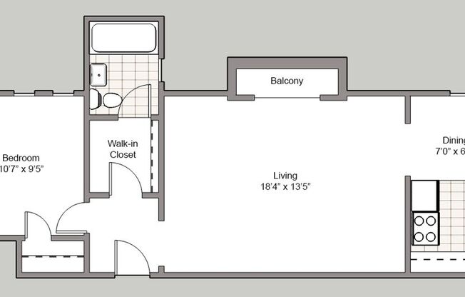 1 bed, 1 bath, 575 sqft, $1,500, Unit 201