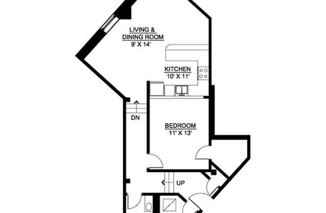 1 bed, 1 bath, 630 sqft, $1,350, Unit 914