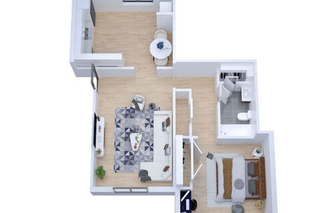 1 bed, 1 bath, 730 sqft, $1,380, Unit H102