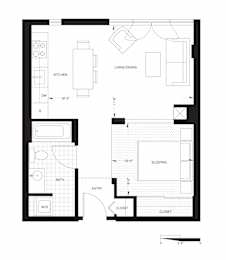 Studio, 1 bath, 547 sqft, $1,292