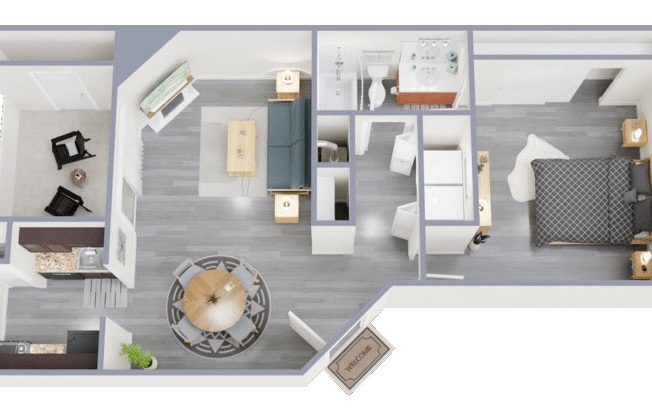 1 bed, 1 bath, 673 sqft, $1,171