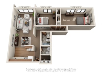 2 beds, 2 baths, 900 sqft, $1,475