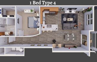 1 bed, 1 bath, 1,015 sqft, $1,890, Unit N-118