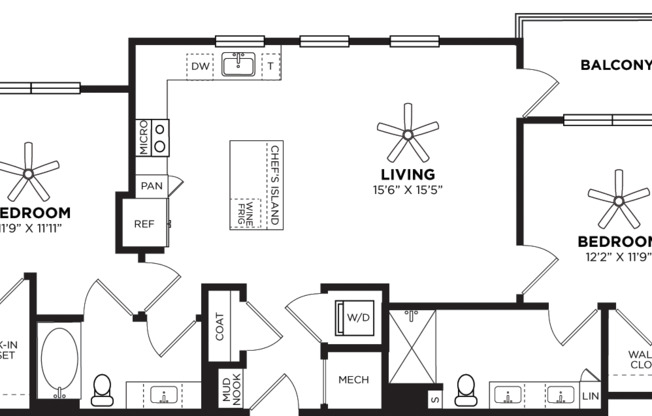 2 beds, 2 baths, 1,148 sqft, $3,030, Unit 201