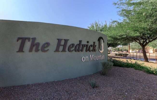 The Hedrick on Mountain Townhome-Style Apartments in Tucson, Arizona Monument Sign