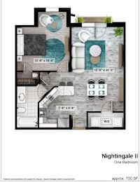 1 bed, 1 bath, 668 sqft, $1,269