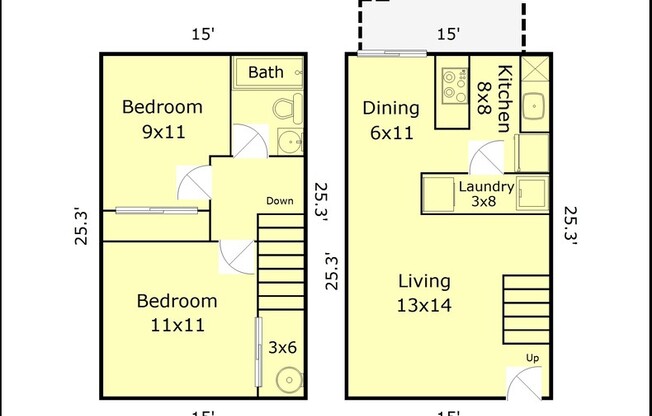 2 beds, 1 bath, 758 sqft, $1,395, Unit 2