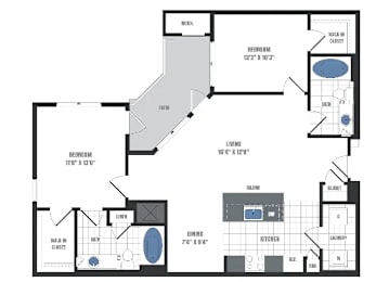 2 beds, 2 baths, 1,127 sqft, $2,647