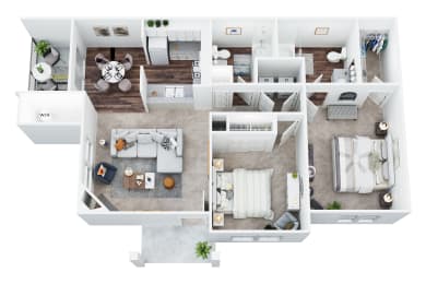 2 beds, 2 baths, 1,062 sqft, $1,745