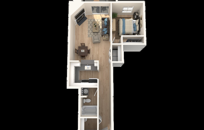 1 bed, 1 bath, 708 sqft, $1,658