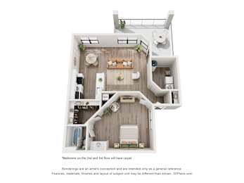 1 bed, 1 bath, 705 sqft, $1,315