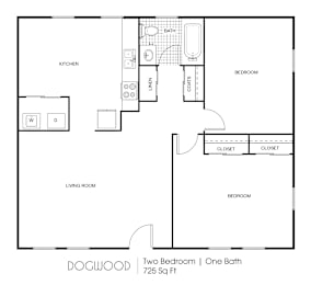 2 beds, 1 bath, 725 sqft, $1,074