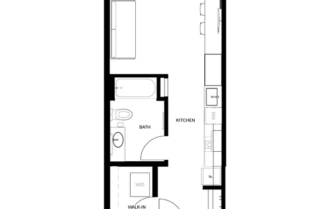 Studio, 1 bath, 400 sqft, $1,195, Unit 516