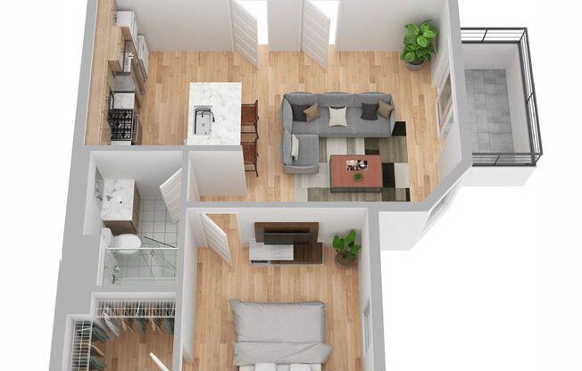 1 bed, 1 bath, 416 sqft, $2,795, Unit 2241-GW