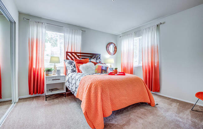 Bella Vista at Hilltop Apartments in Richmond, CA with wall to wall carpet, white walls, and large window