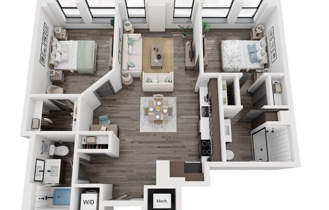 2 beds, 2 baths, 1,009 sqft, $1,850