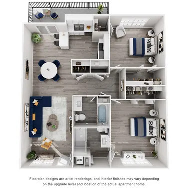 2 beds, 2 baths, 1,134 sqft, $1,650