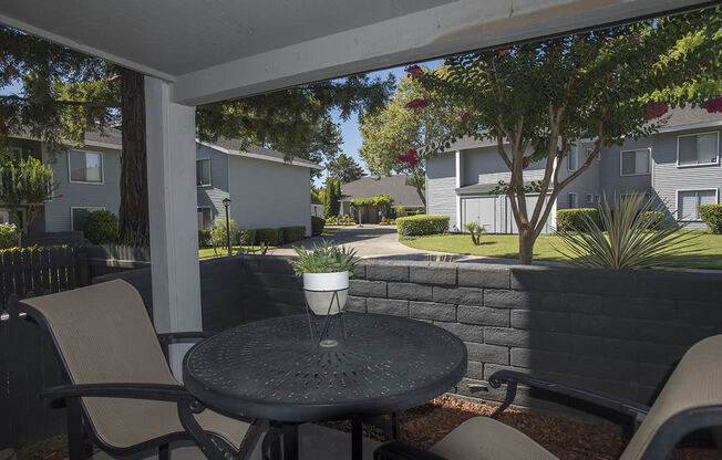 View of building from patio Vue at the Lake in Sacramento