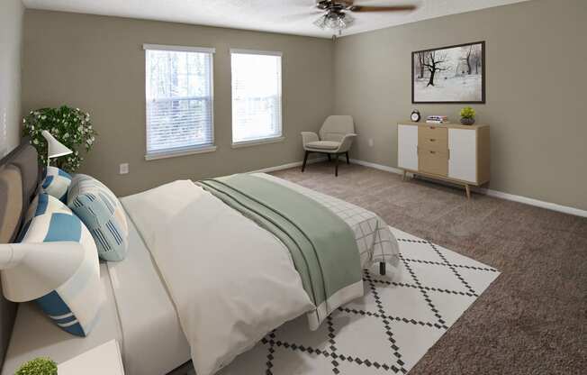 Image of furnished Bedroom of Fieldcrest Apartments in Dothan, Alabama