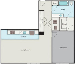 1 bed, 1 bath, 933 sqft, $1,663