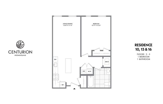 1 bed, 1 bath, 708 sqft, $2,450, Unit Residence 510