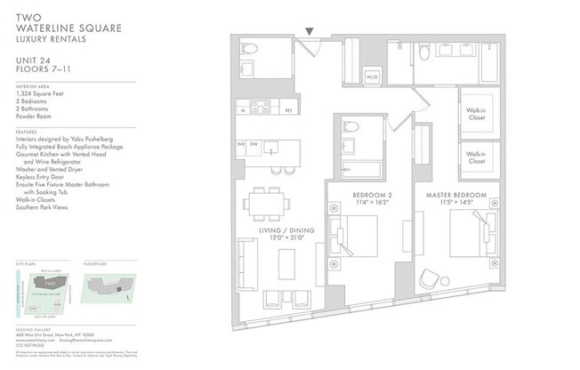 2 beds, 2 baths, 1,324 sqft, $12,684, Unit 1124