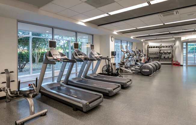 Fitness center cardio machines