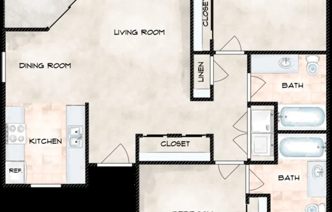 2 beds, 2 baths, 972 sqft, $1,865, Unit 228