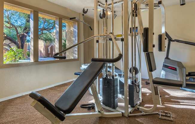 Rio Vista fitness center with fitness equipment and weight stations