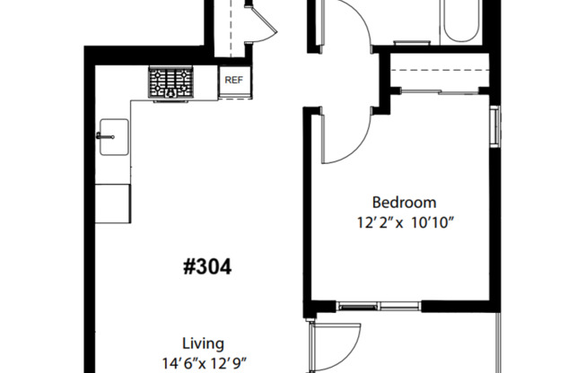 1 bed, 1 bath, 636 sqft, $3,095, Unit 304