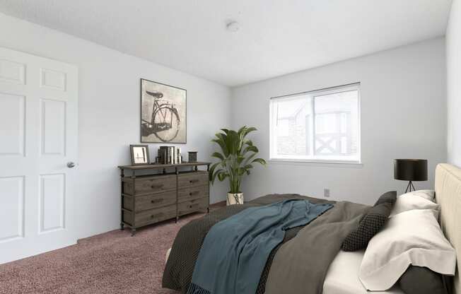 Bedroom With Plenty Of Natural Lights at Candlewyck Apartments, Michigan
