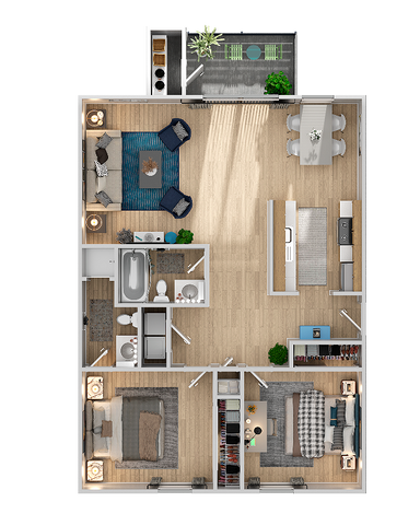 2 beds, 2 baths, 916 sqft, $1,894