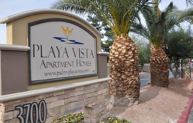 Exterior Sign at Playa Vista Apartments, Pacifica SD Management, Las Vegas, NV, 89110