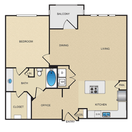 1 bed, 1 bath, 911 sqft, $1,326