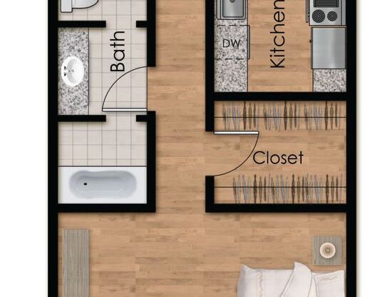 1 bed, 1 bath, 684 sqft, $900, Unit 2325-03