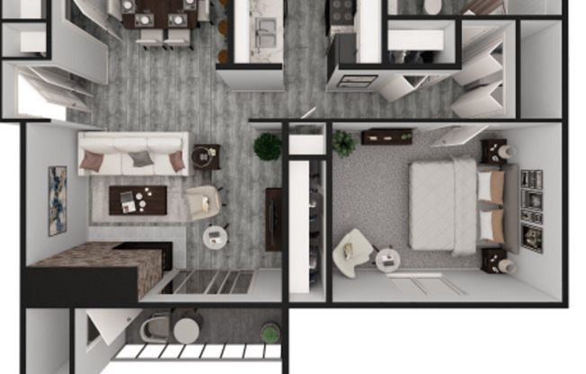 1 bed, 1 bath, 755 sqft, $975, Unit 5704C