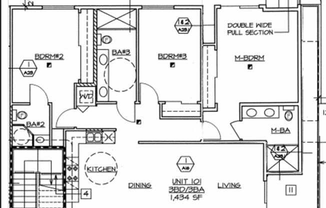 3 beds, 3 baths, 1,378 sqft, $4,250, Unit #101