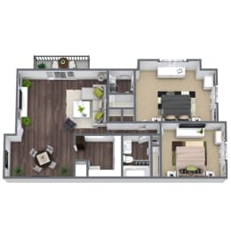 2 beds, 2 baths, 990 sqft, $2,635