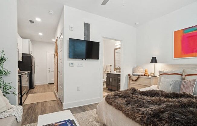 Master Bedroom at Link Apartments® Montford, Charlotte, NC, 28209